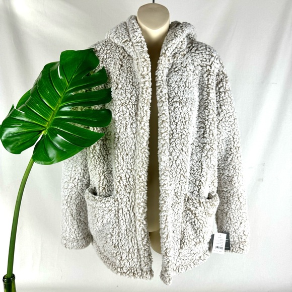 Eddie Bauer Fireside Plush Ultra Soft Hooded Open front cardigan women’s small - Picture 4 of 16